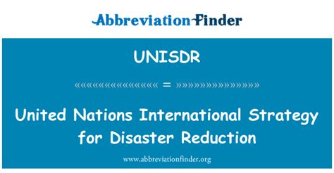 unisdr meaning
